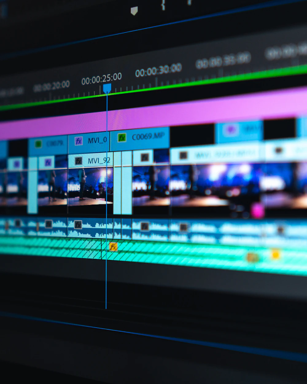 Línea de tiempo de edición de vídeo